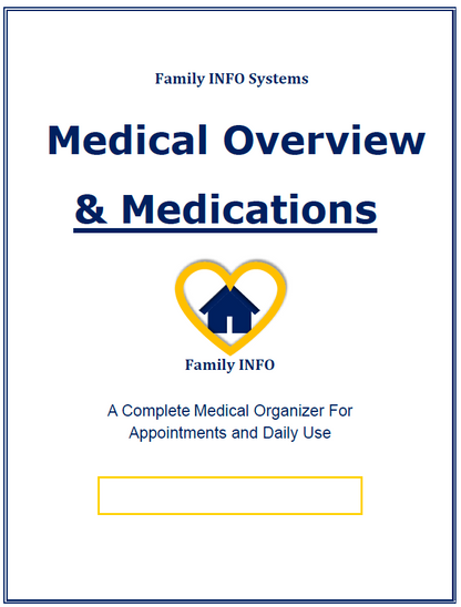 Medical Overview & Medications Organizer - Printable and Fillable PDF