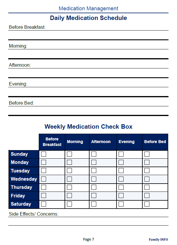 Medical Overview & Medications Organizer - Printable and Fillable PDF