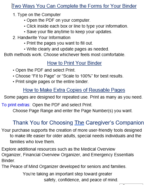 The Caregiver's Companion