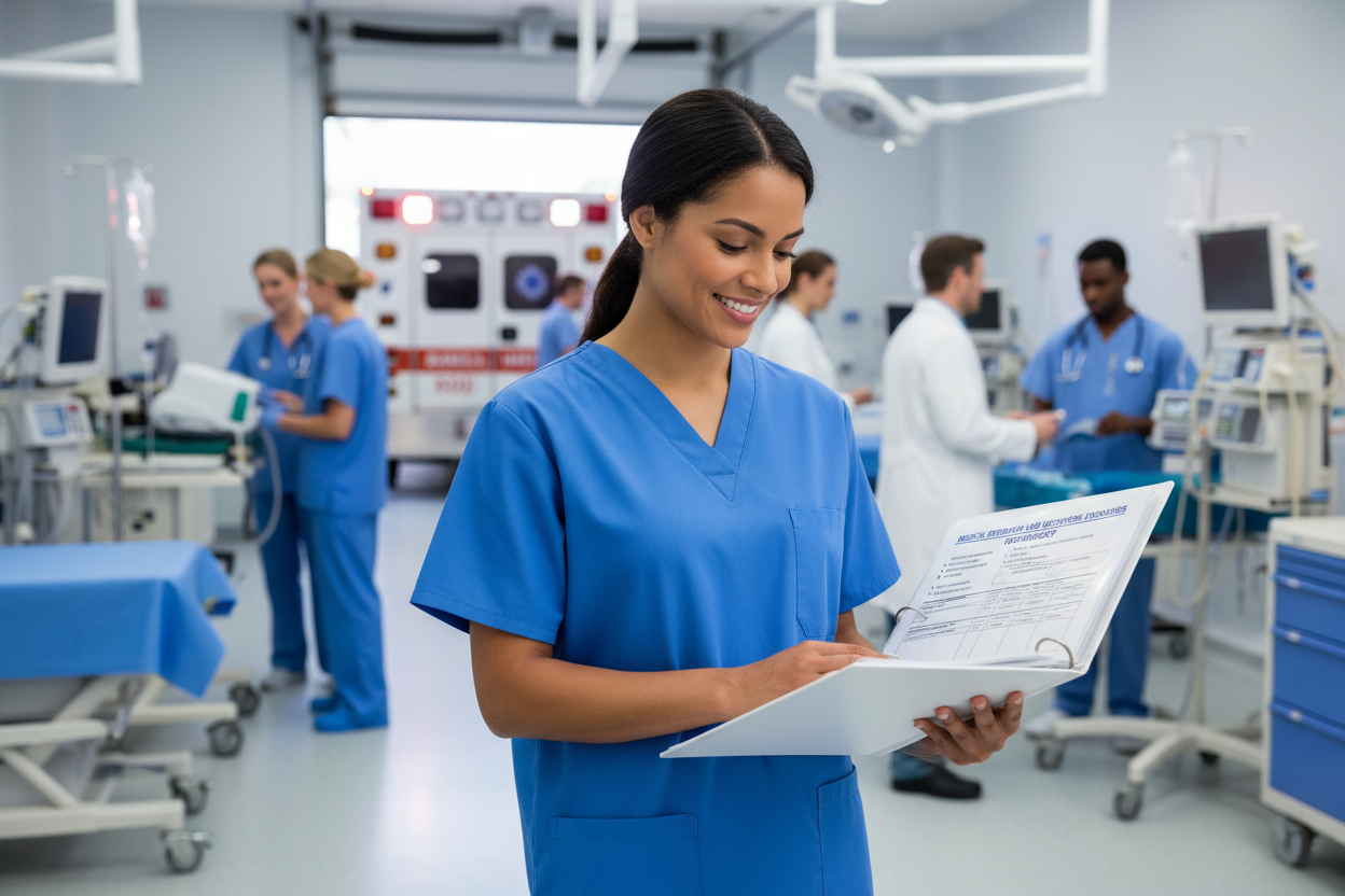 Healthcare Worker with Medical Organizer Binder